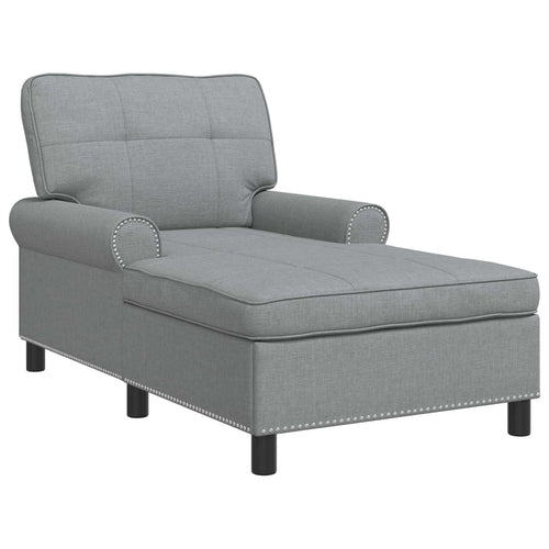 Chaise Lounge Kudde Ljusgrå Ljusgrå Tyg