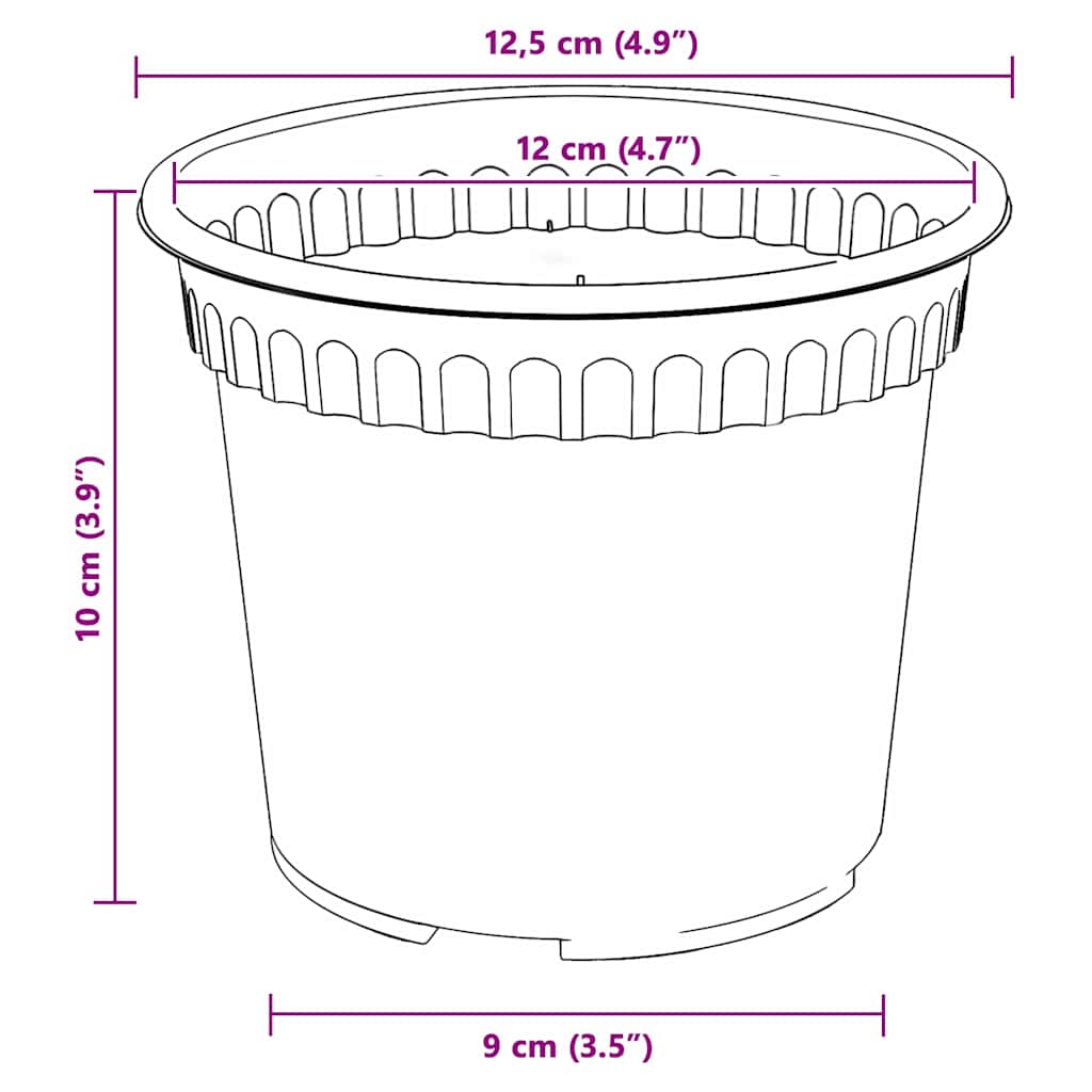 Växtkrukor 6 Pcs Svart Ø Plast