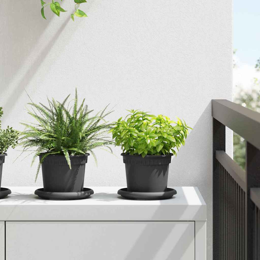 Växtkrukor 6 Pcs Svart Ø Plast