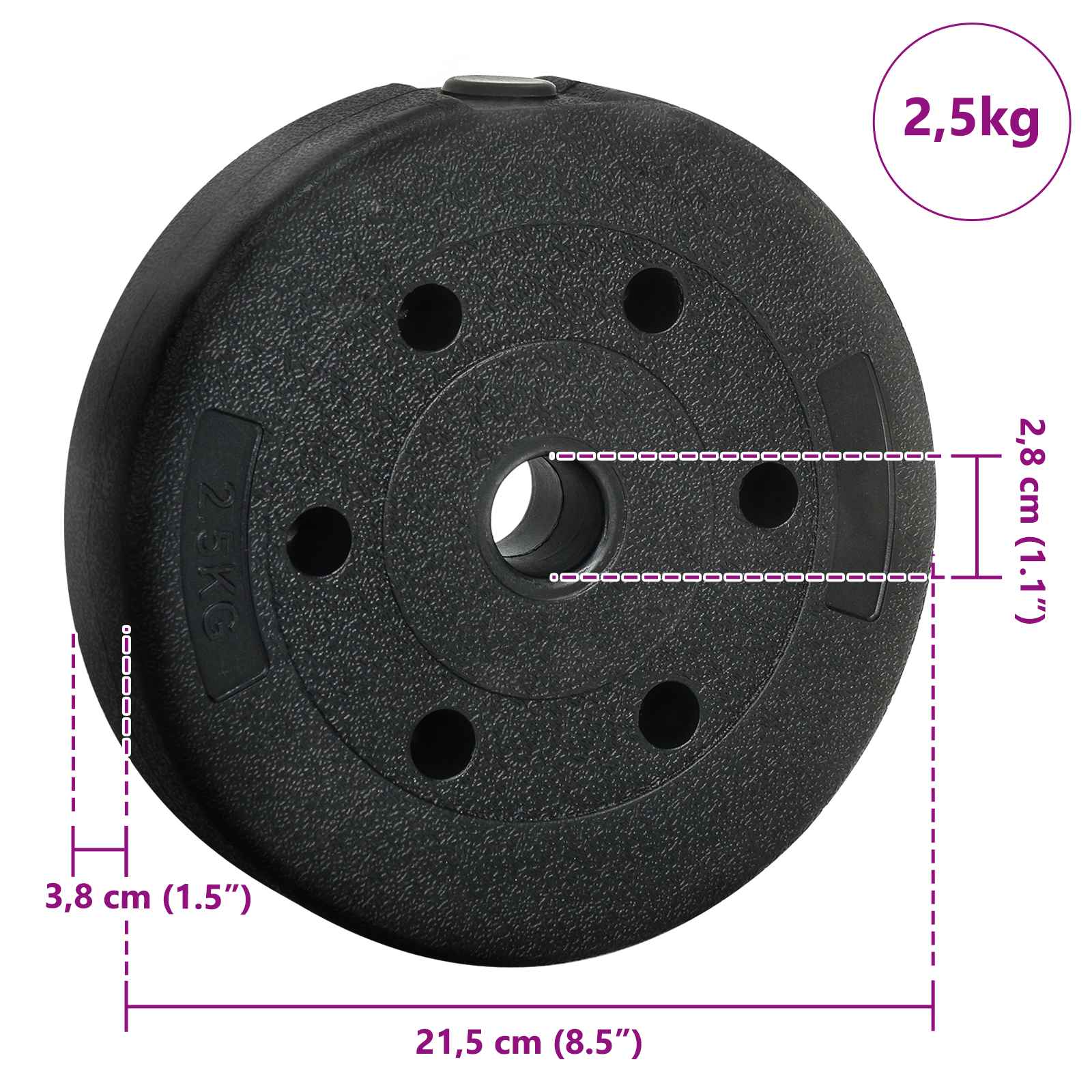 2-i-1 Hantelset 30kg Svart och Röd Cement och Järnsand