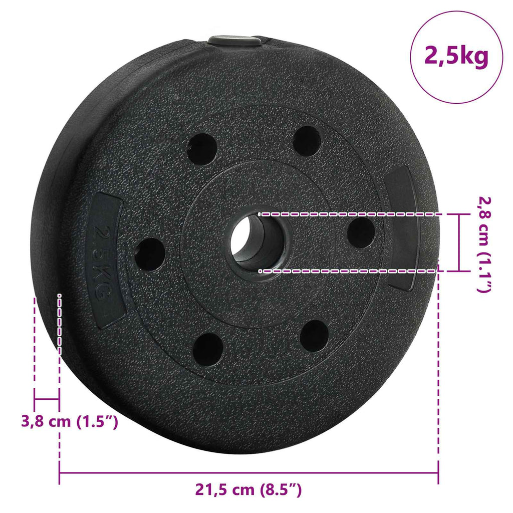 4-i-1 Hantelset 30kg Svart och Röd Cement och Järnsand