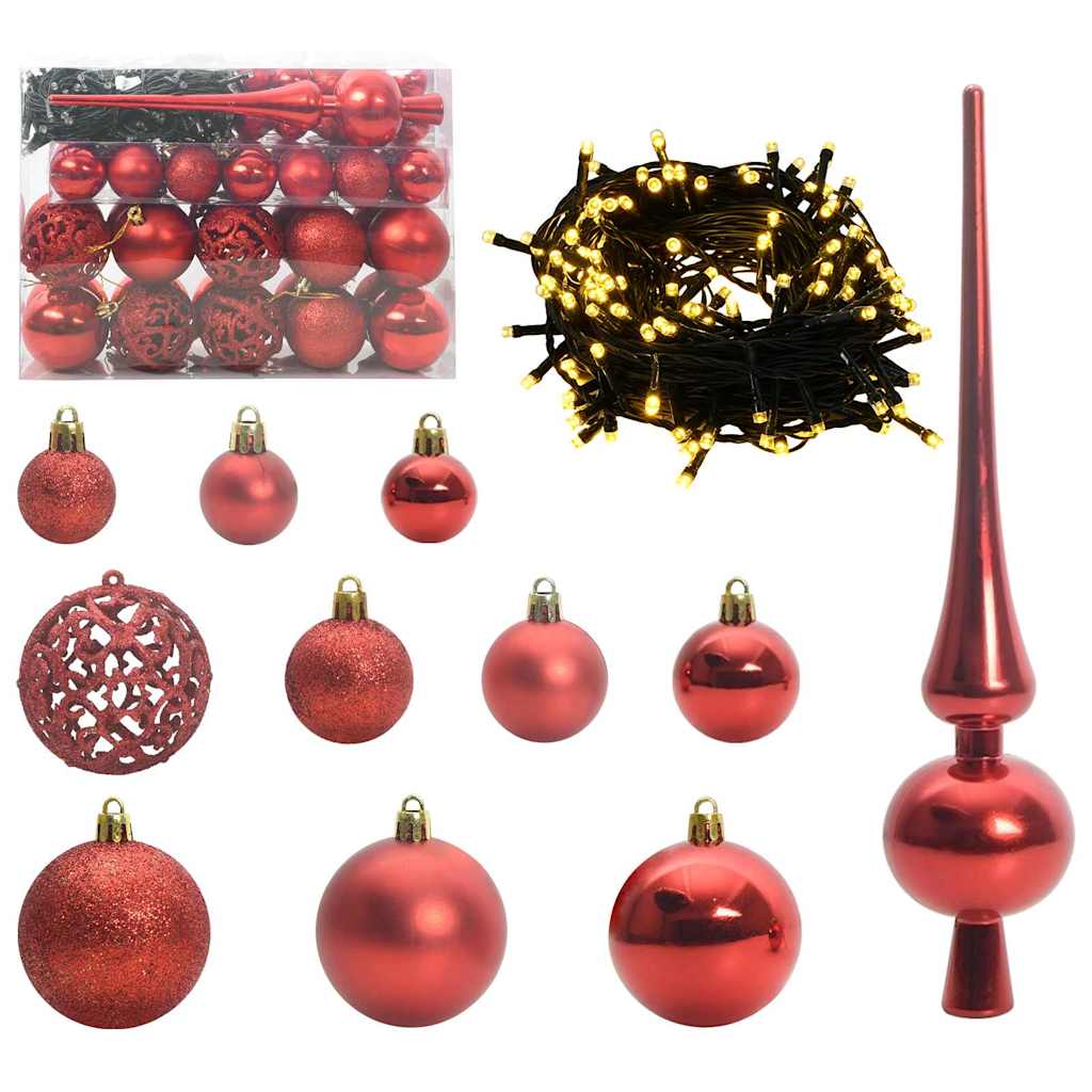 Julprydnad Set 150 Led-Lampor Röd Plast