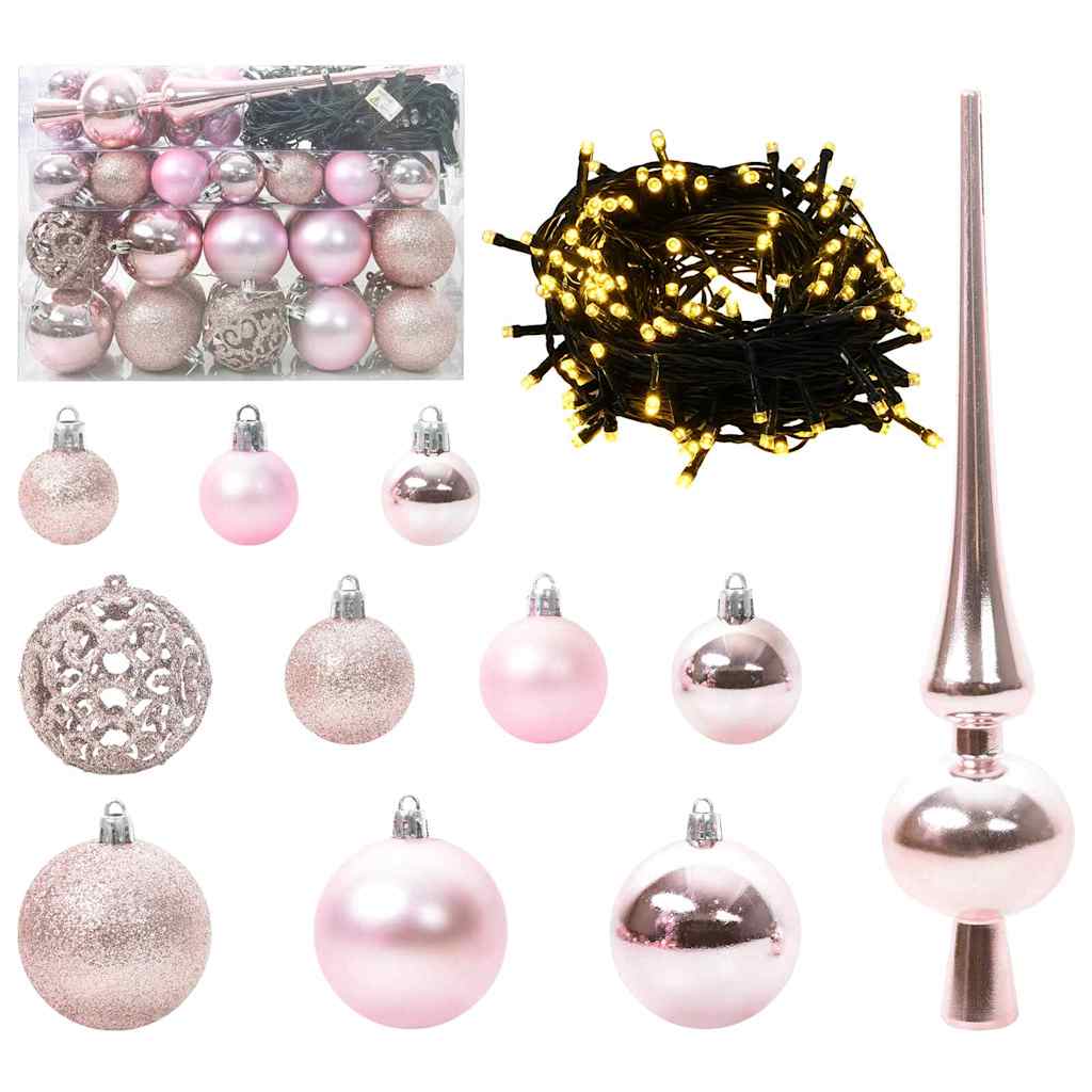 Julprydnad Set 150 Led-Lampor Rosa Plast