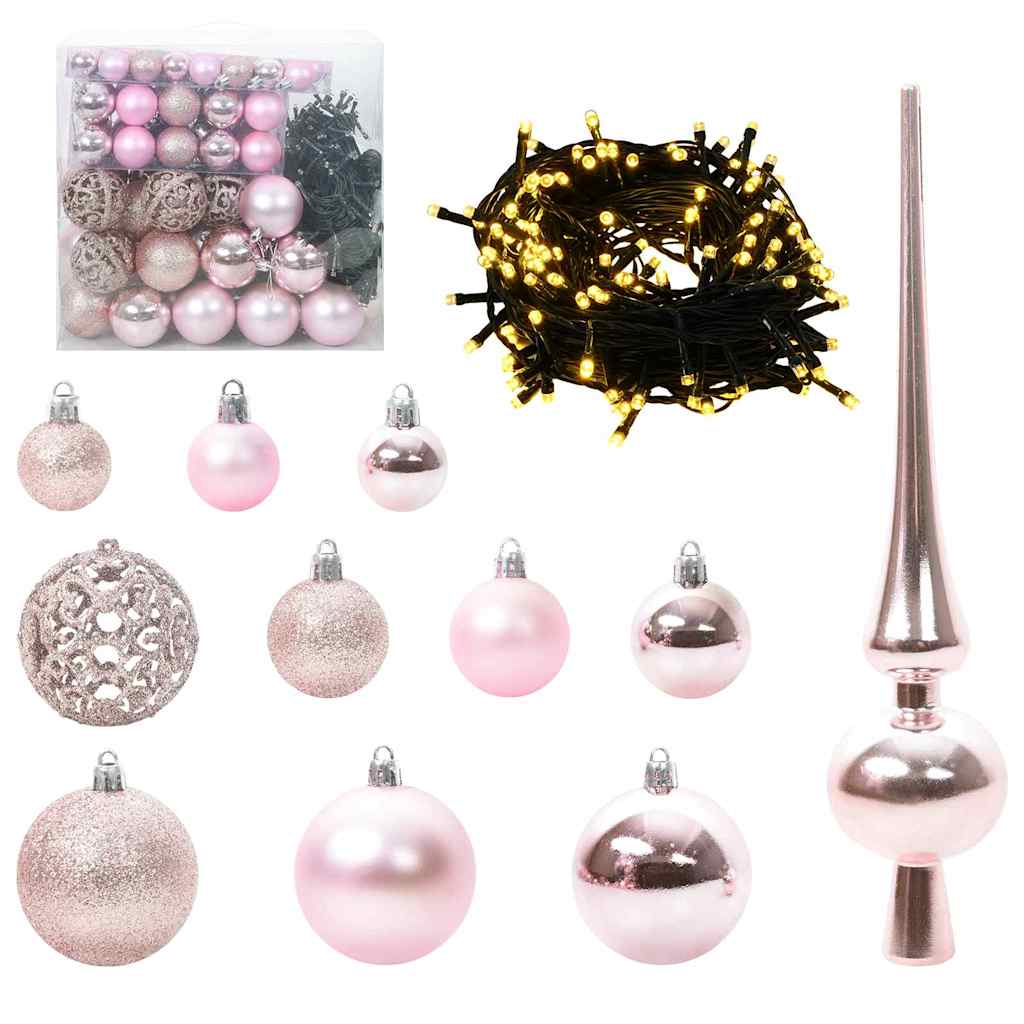 Julprydnad Set 300 Led-Lampor Rosa Plast