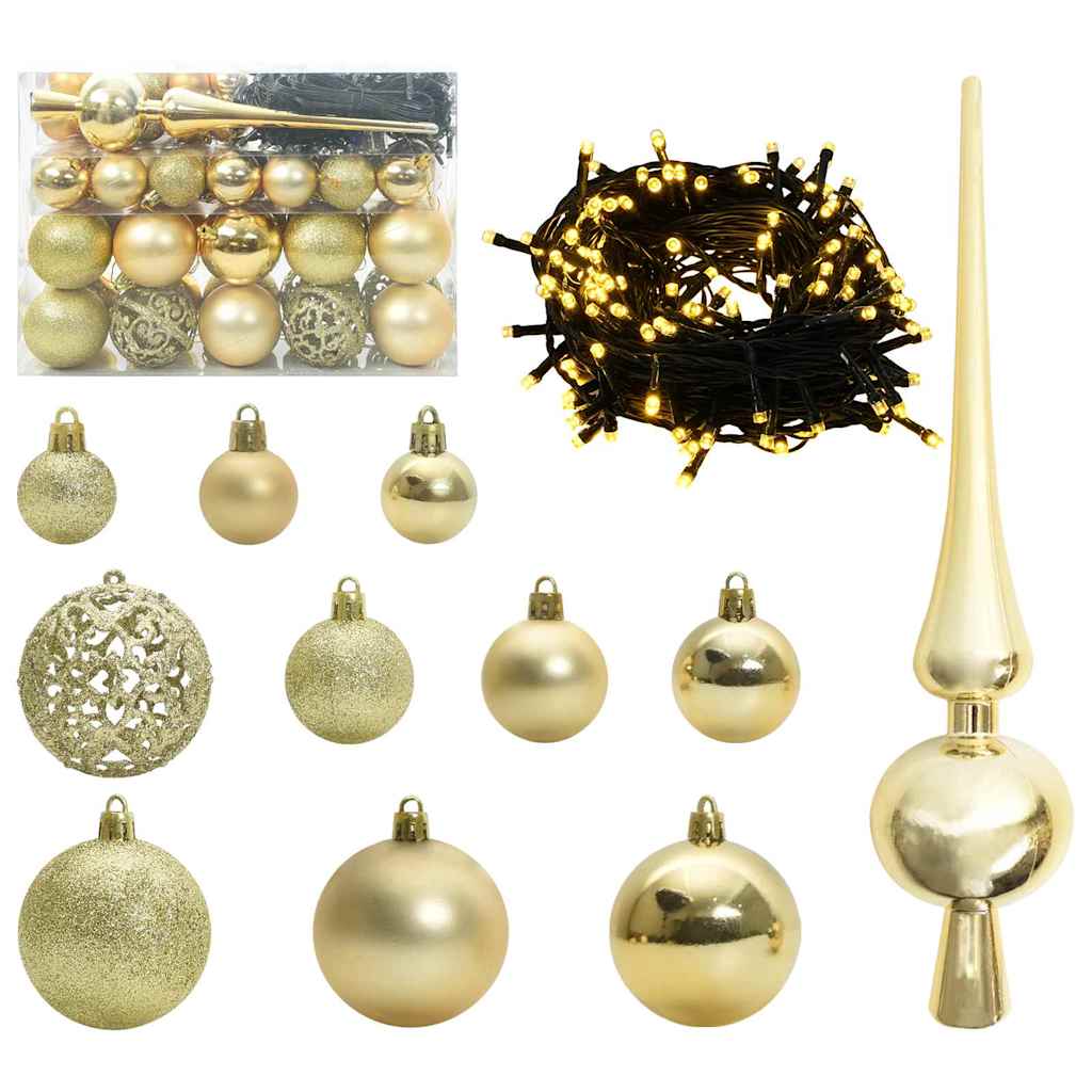 Julprydnad Set 150 Led-Lampor Guld Plast