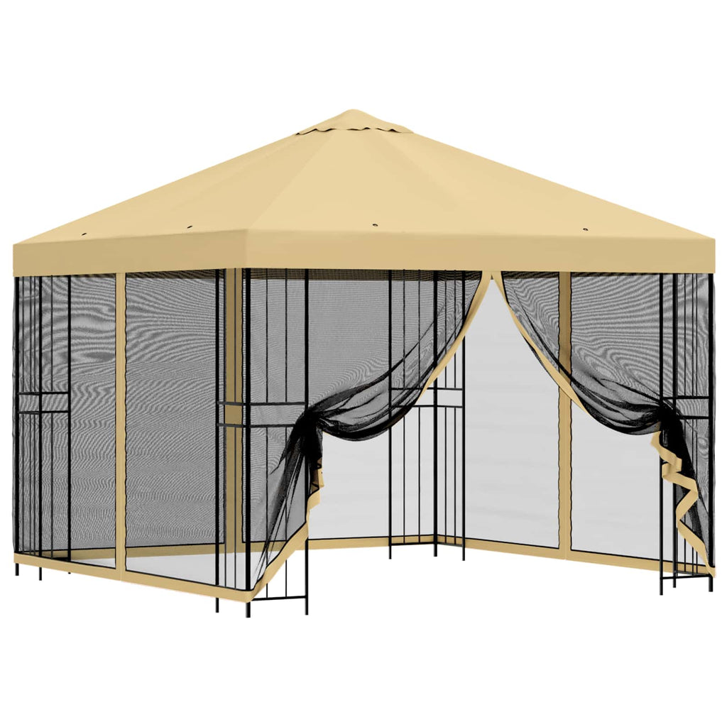 Trädgårdsgazebo med sidoväggar