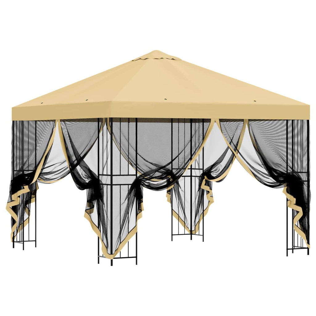 Trädgårdsgazebo med sidoväggar