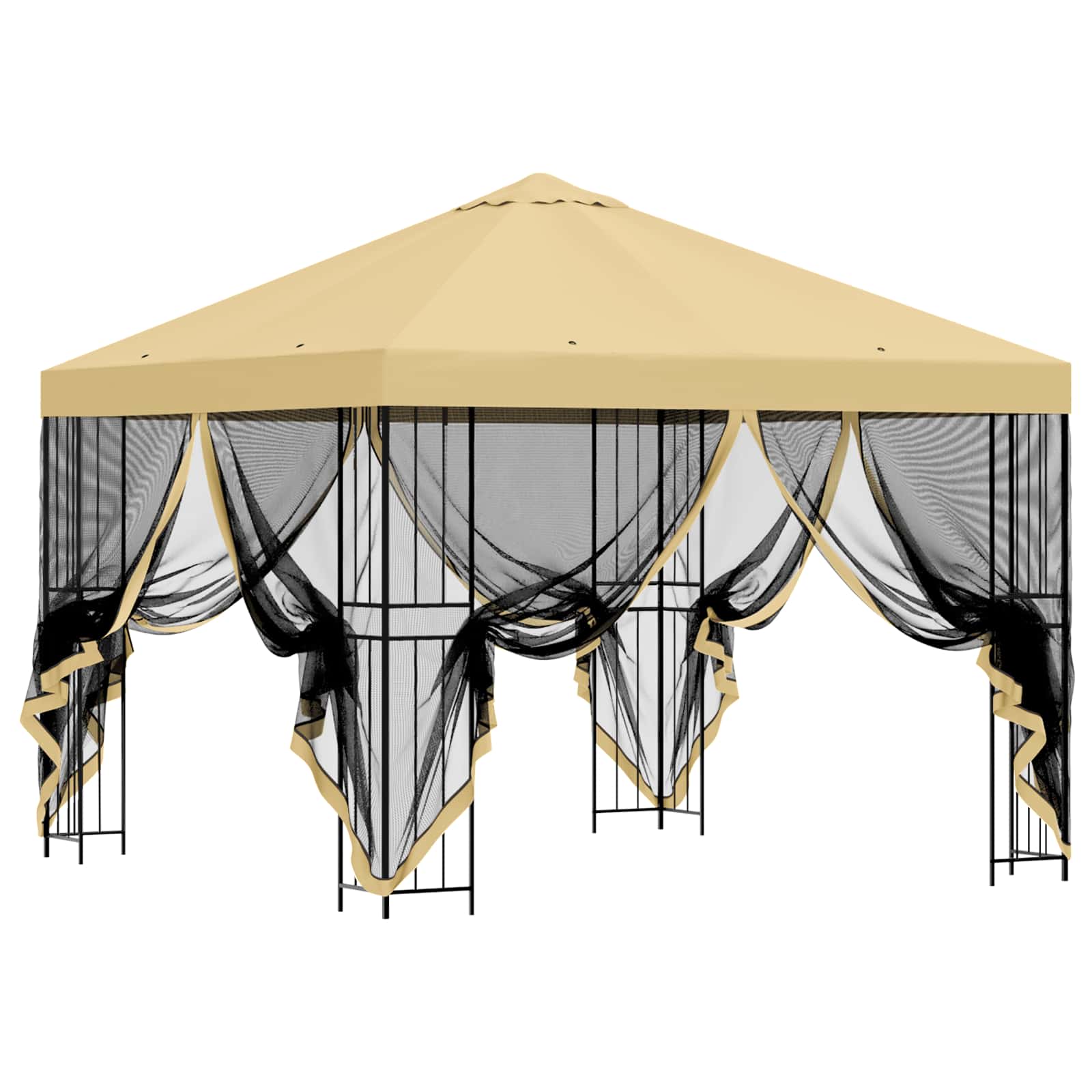 Trädgårdsgazebo med sidoväggar