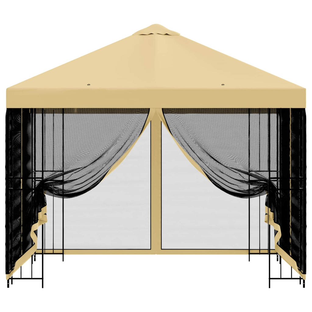 Trädgårdsgazebo med sidoväggar