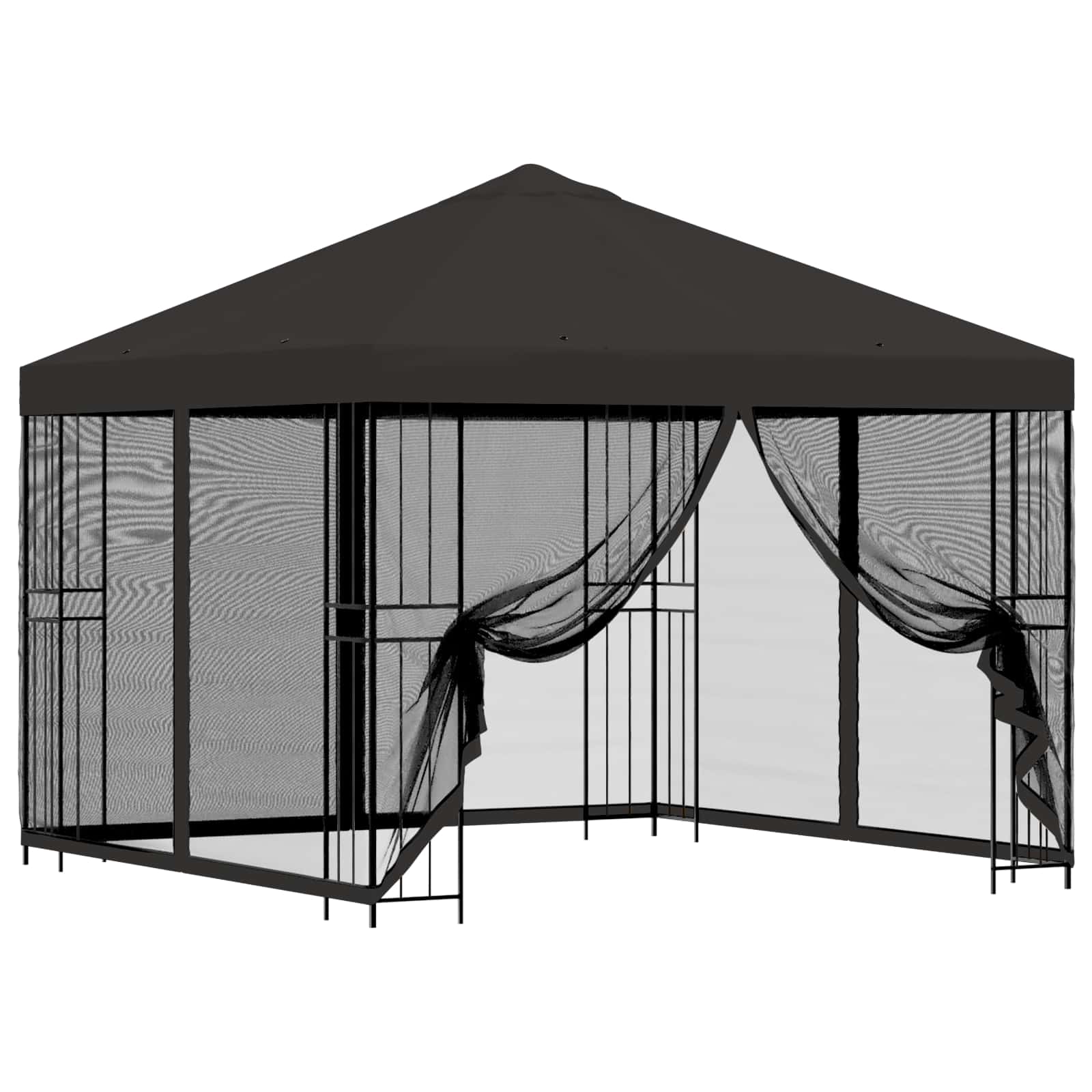 Trädgårdsgazebo med sidoväggar