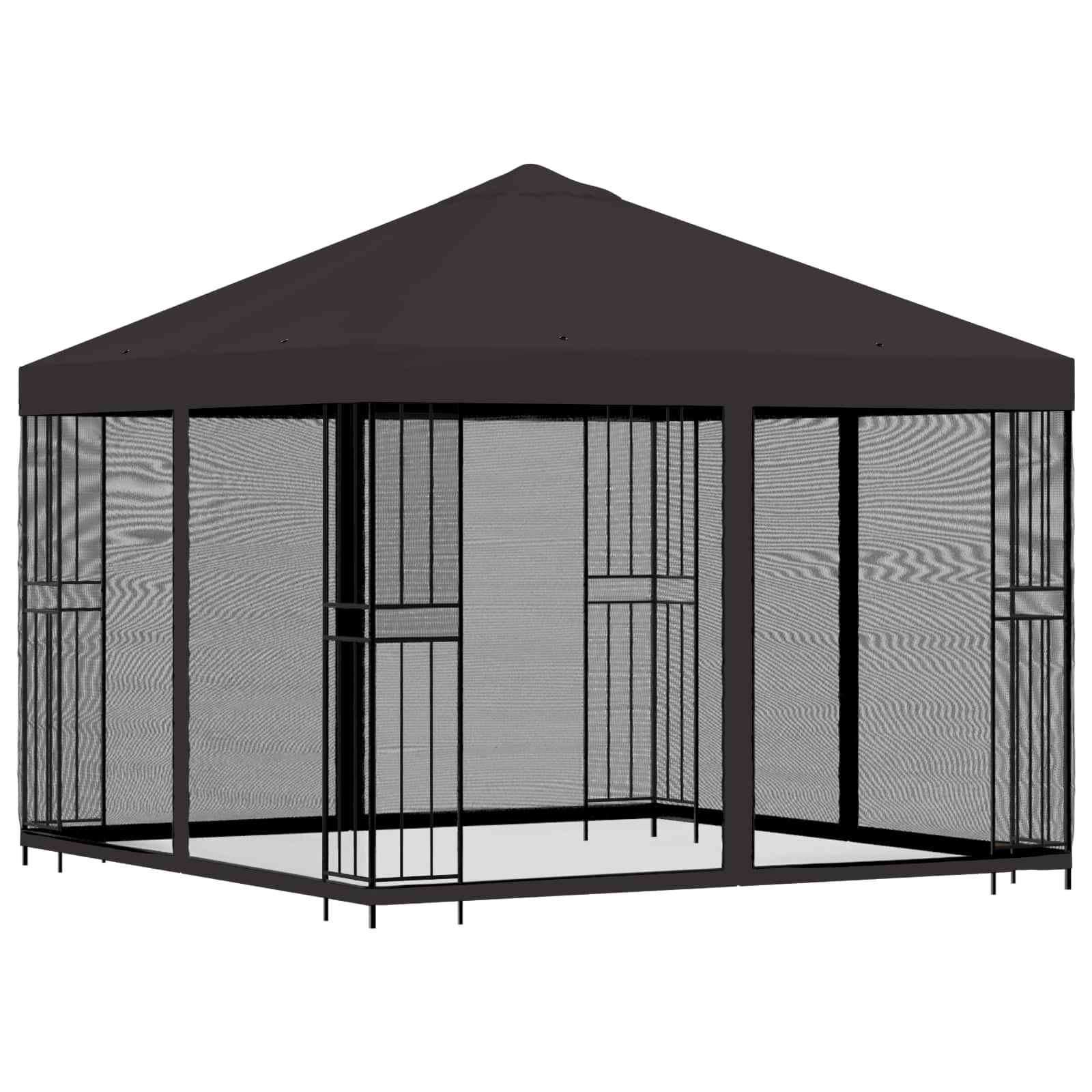 Trädgårdsgazebo med sidoväggar