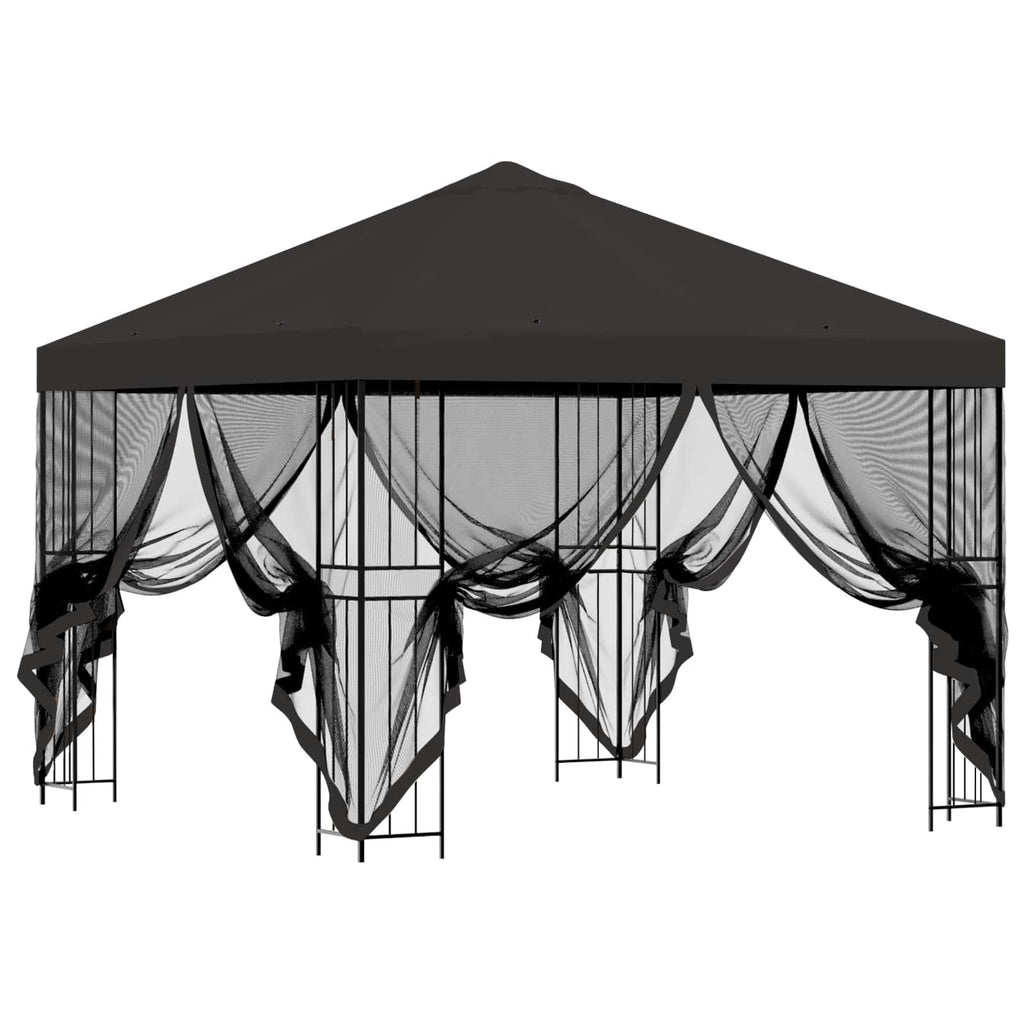 Trädgårdsgazebo med sidoväggar