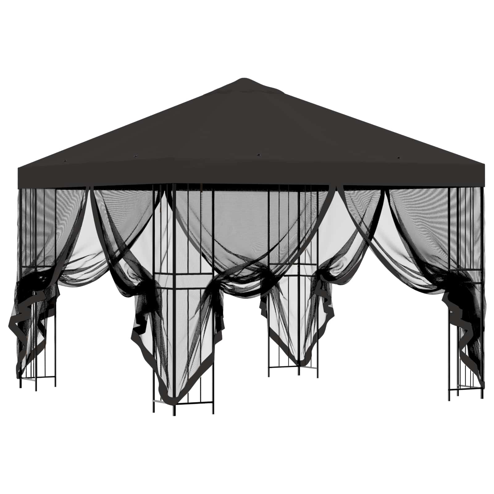 Trädgårdsgazebo med sidoväggar