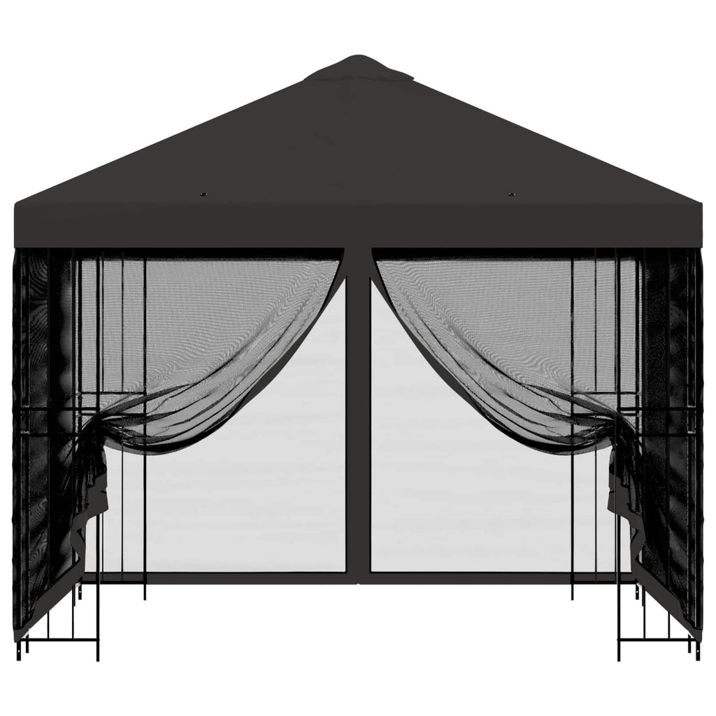 Trädgårdsgazebo med sidoväggar