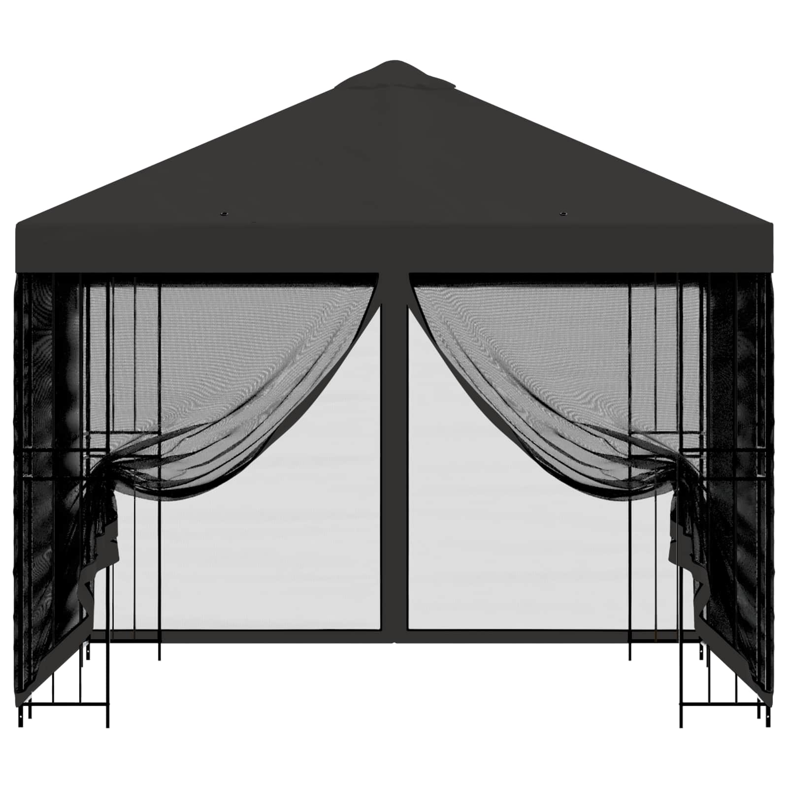 Trädgårdsgazebo med sidoväggar