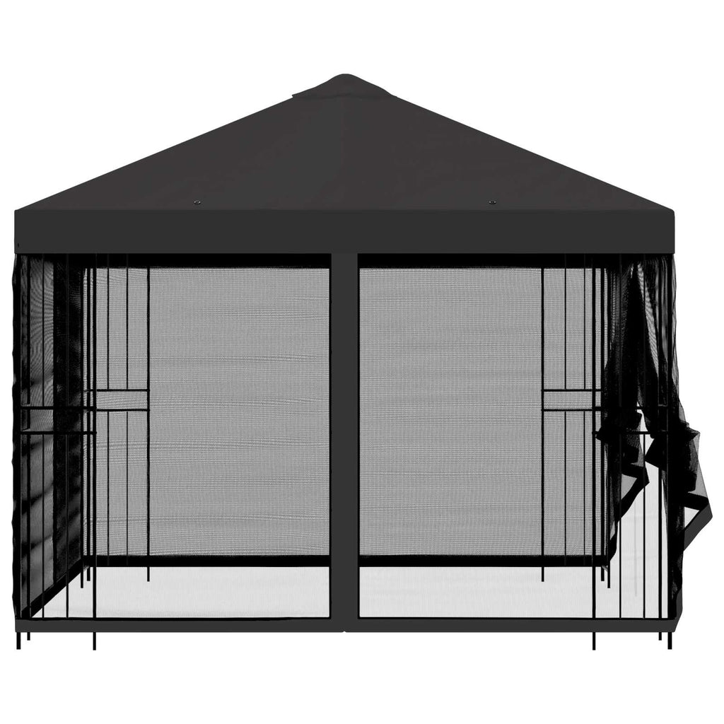 Trädgårdsgazebo med sidoväggar