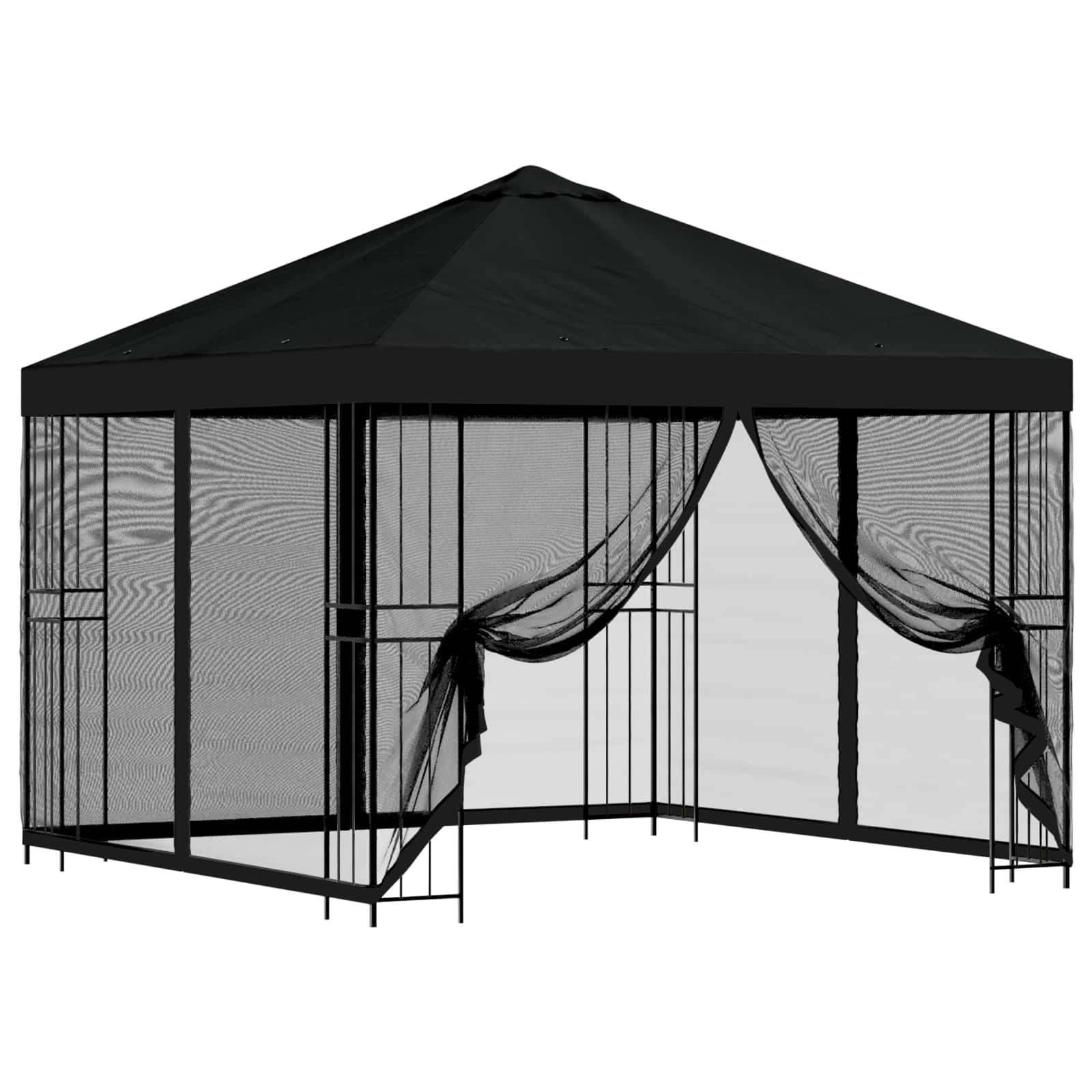 Trädgårdsgazebo med sidoväggar
