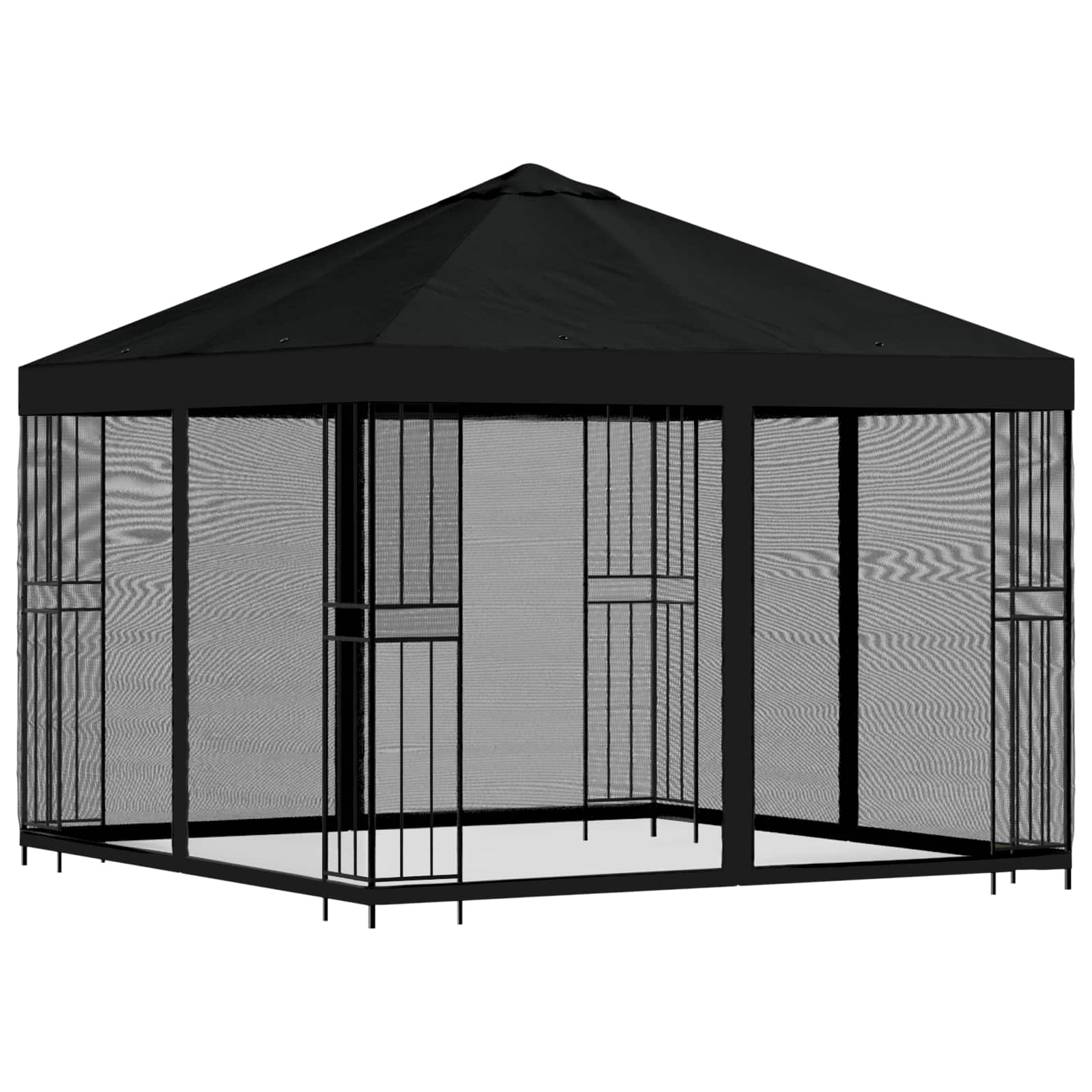 Trädgårdsgazebo med sidoväggar