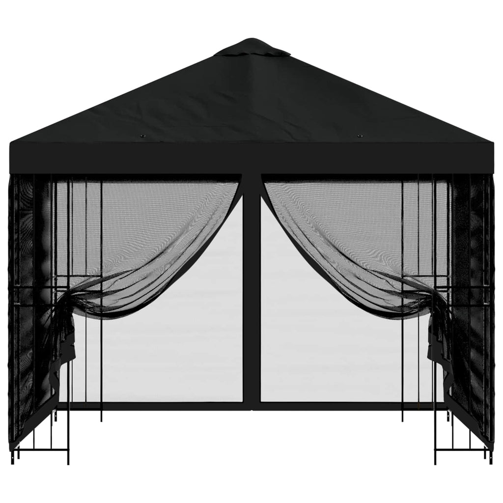 Trädgårdsgazebo med sidoväggar