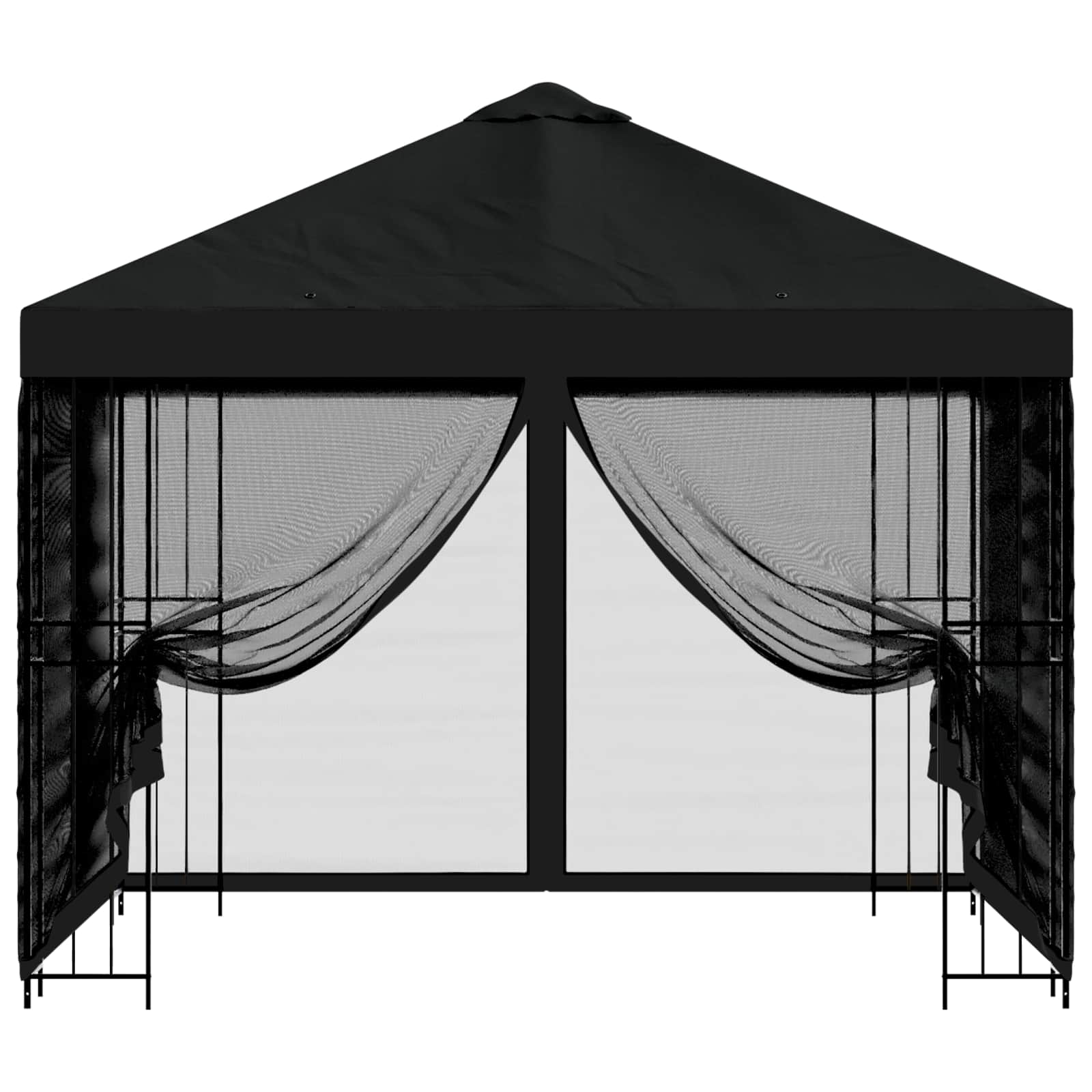 Trädgårdsgazebo med sidoväggar