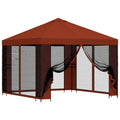Trädgårdsgazebo med sidoväggar Terracotta