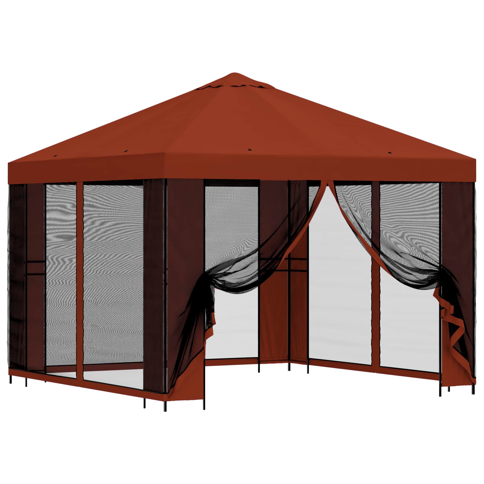 Trädgårdsgazebo med sidoväggar Terracotta