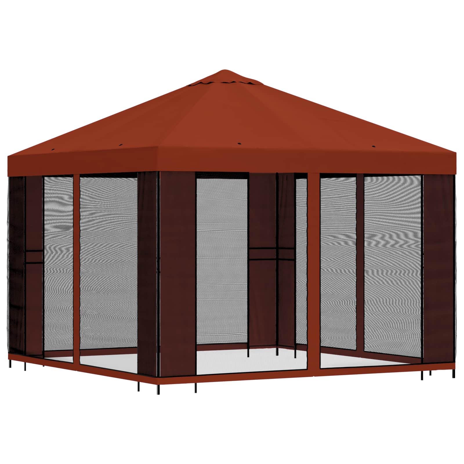 Trädgårdsgazebo med sidoväggar Terracotta
