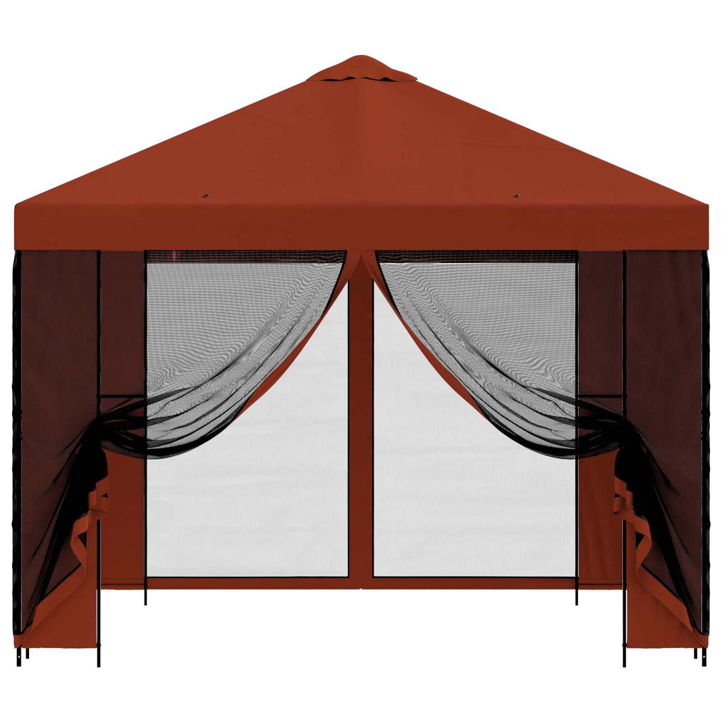 Trädgårdsgazebo med sidoväggar Terracotta