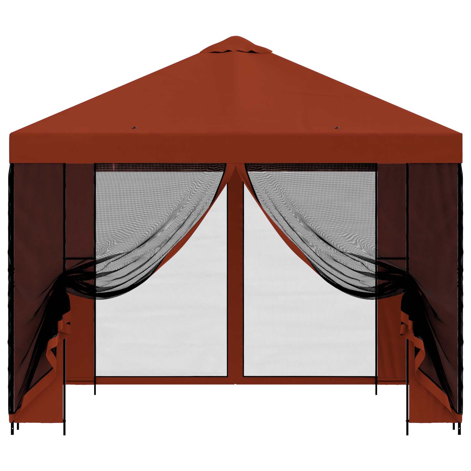 Trädgårdsgazebo med sidoväggar Terracotta