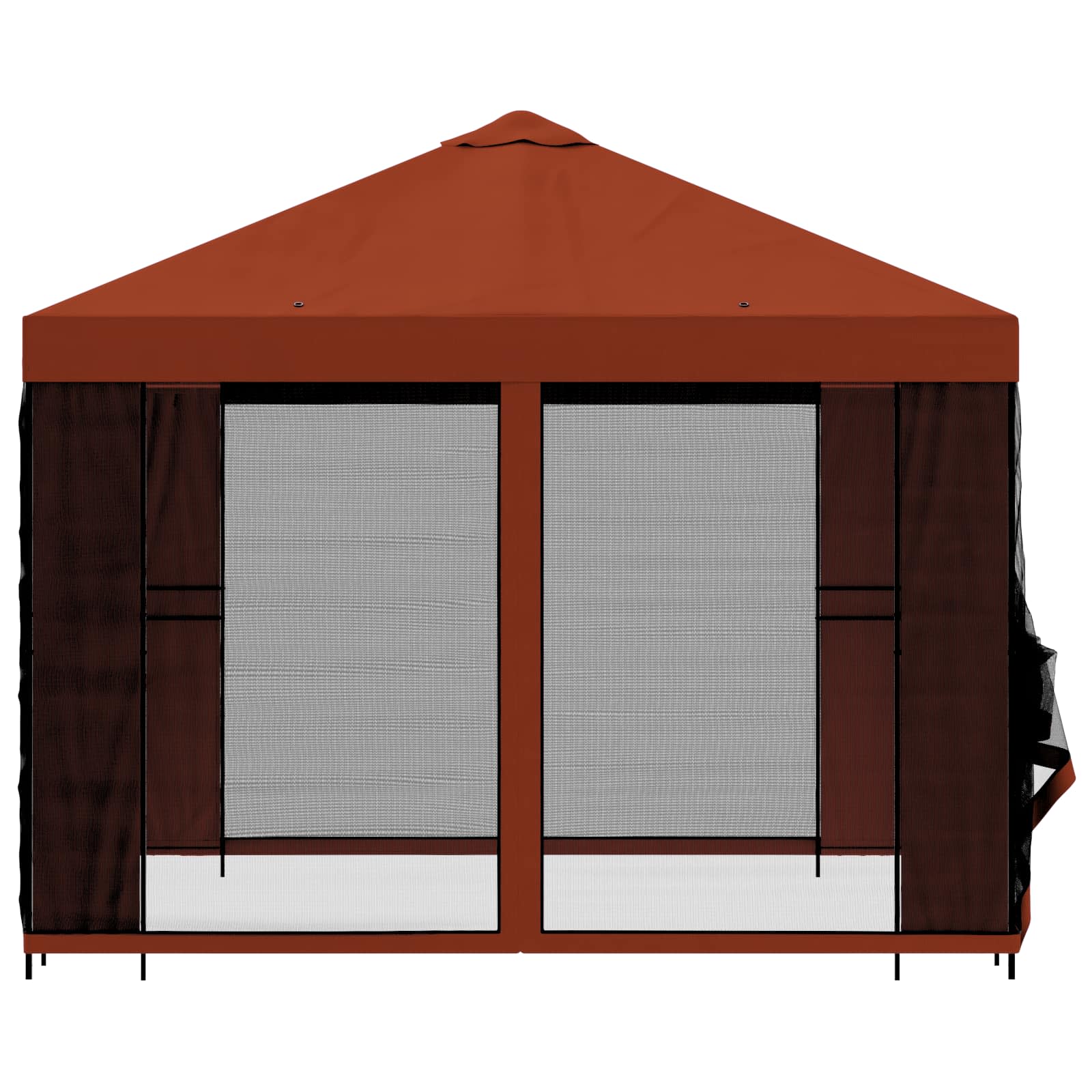 Trädgårdsgazebo med sidoväggar Terracotta