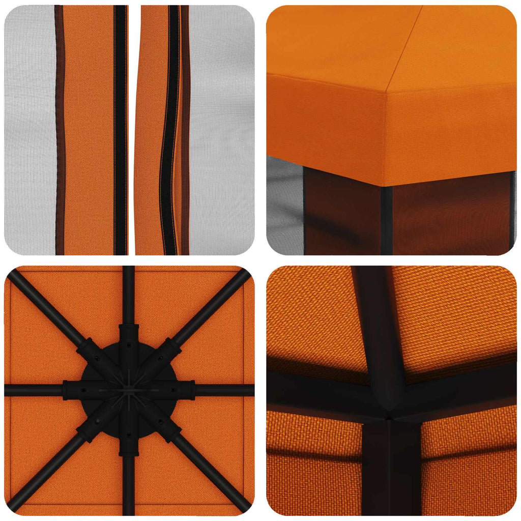 Trädgårdsgazebo med sidoväggar Orange