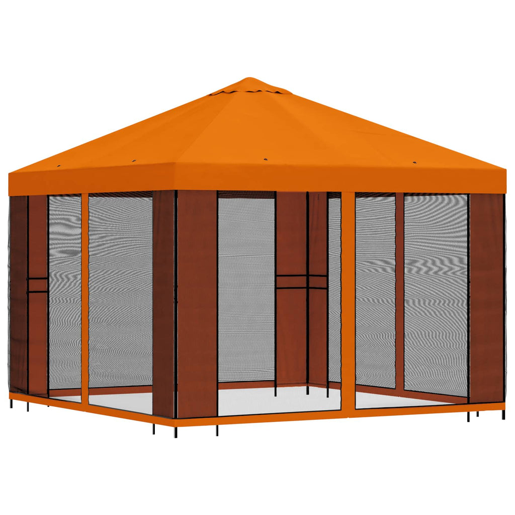 Trädgårdsgazebo med sidoväggar Orange