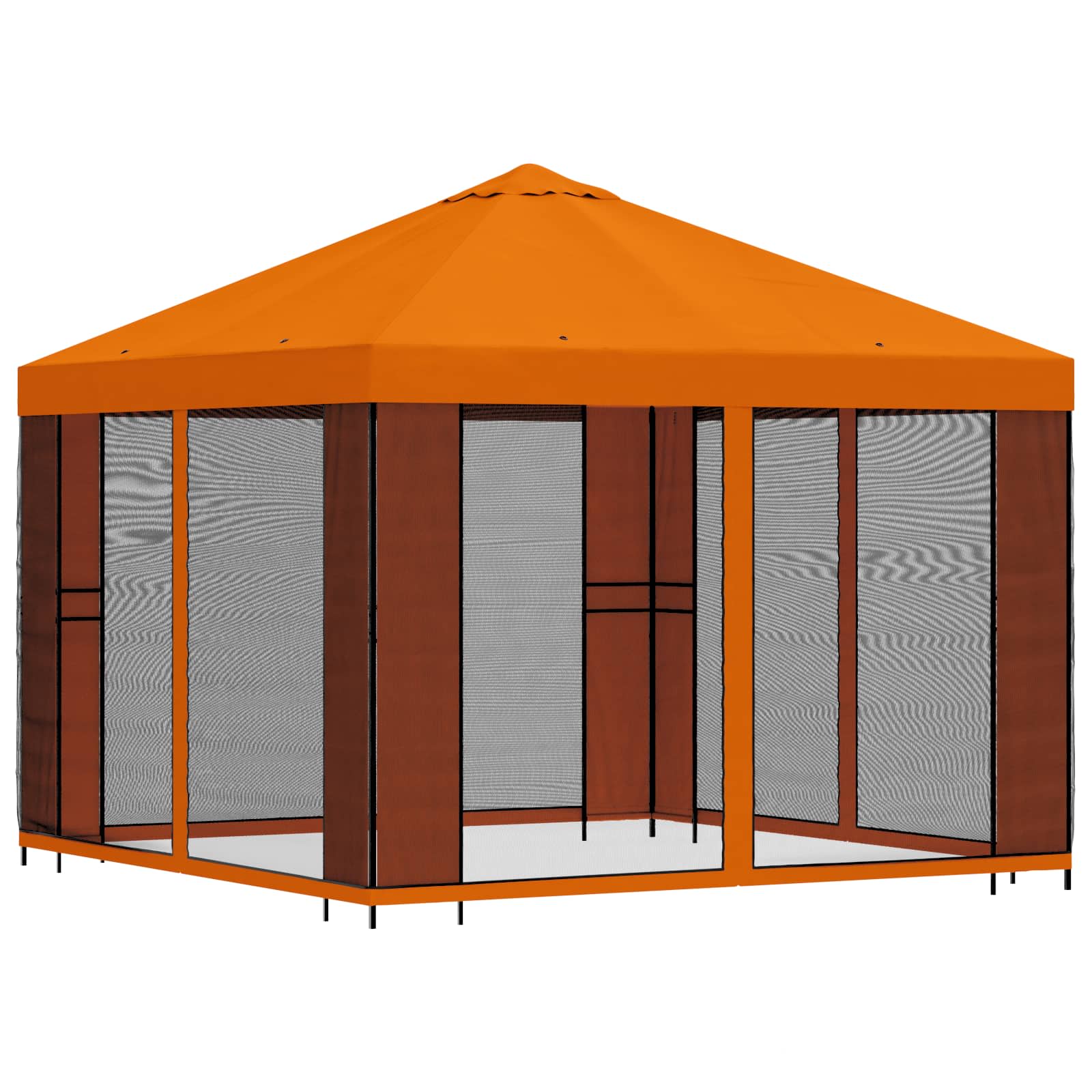 Trädgårdsgazebo med sidoväggar Orange