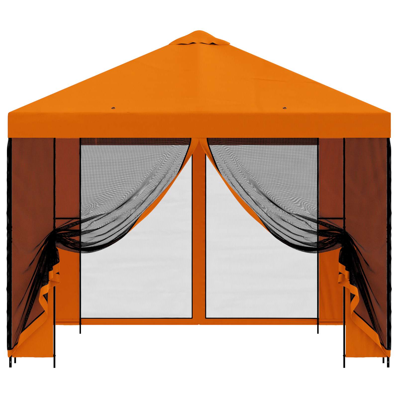 Trädgårdsgazebo med sidoväggar Orange