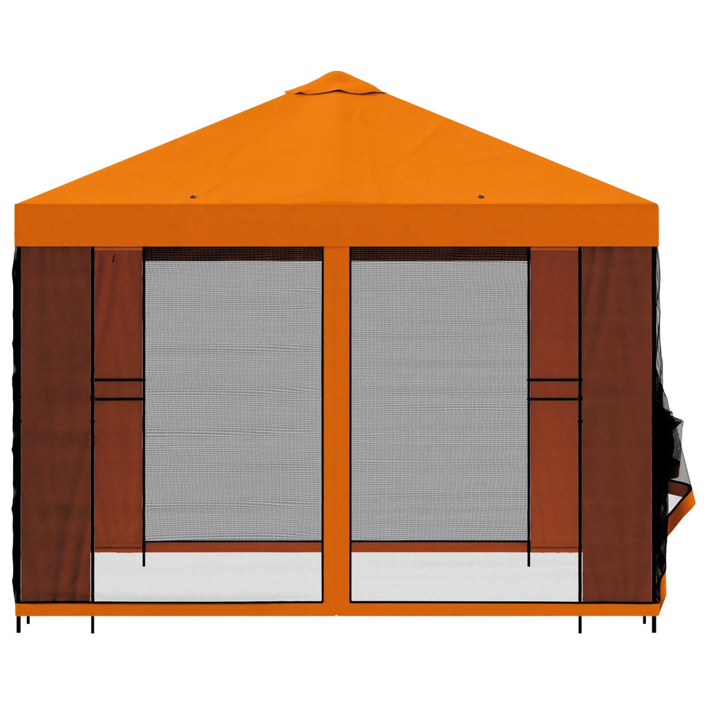 Trädgårdsgazebo med sidoväggar Orange
