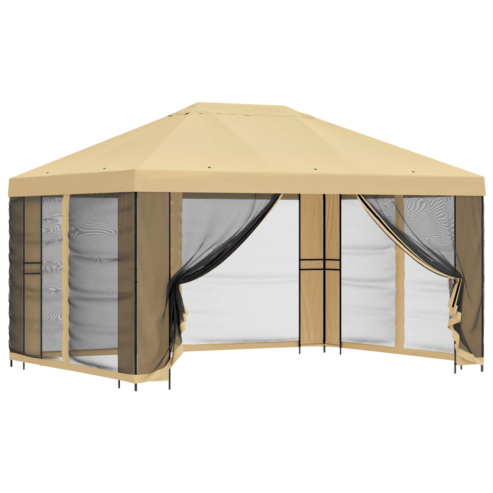Trädgårdsgazebo med sidoväggar
