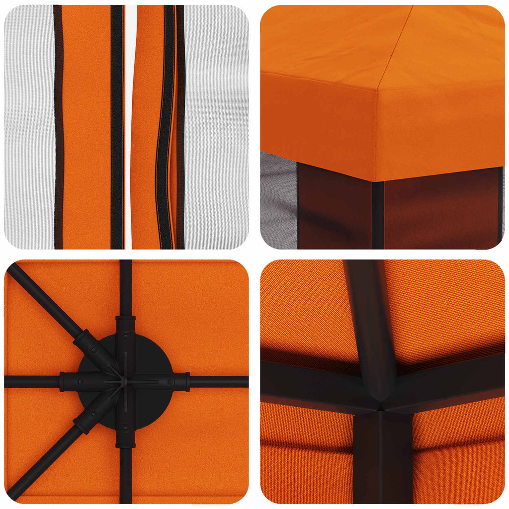 Trädgårdsgazebo med sidoväggar Orange