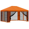 Trädgårdsgazebo med sidoväggar Orange