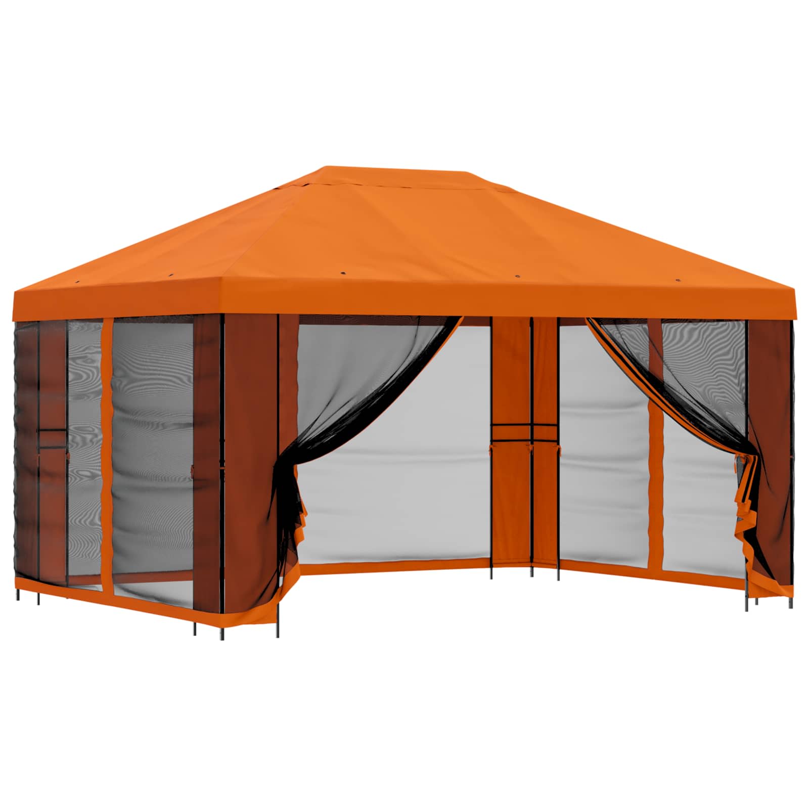 Trädgårdsgazebo med sidoväggar Orange