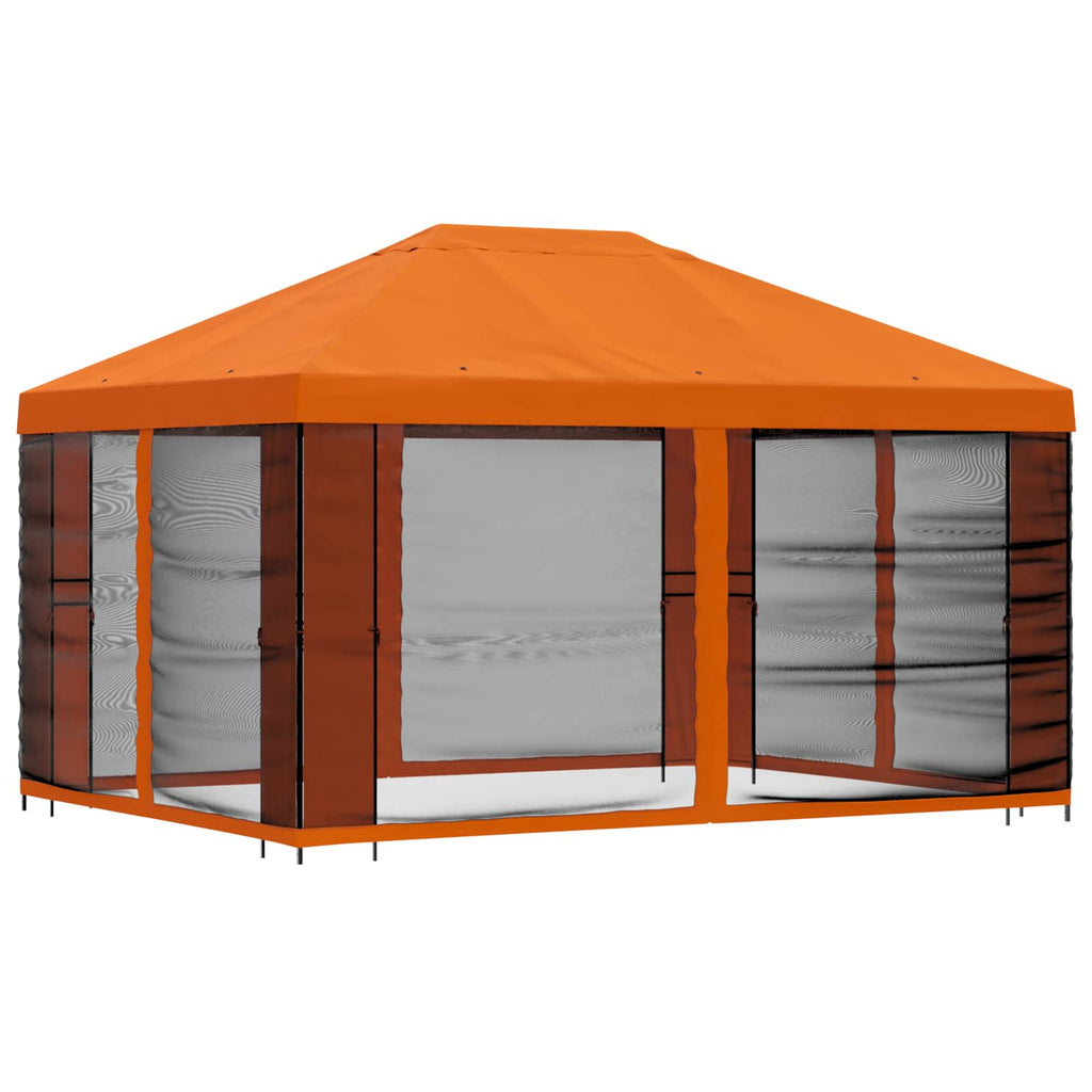 Trädgårdsgazebo med sidoväggar Orange