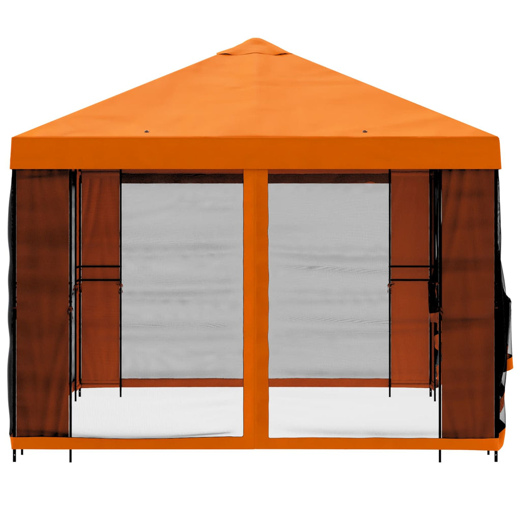 Trädgårdsgazebo med sidoväggar Orange