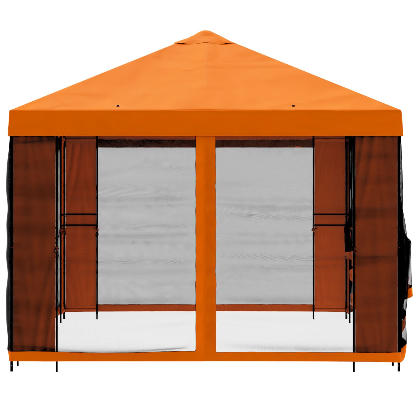Trädgårdsgazebo med sidoväggar Orange