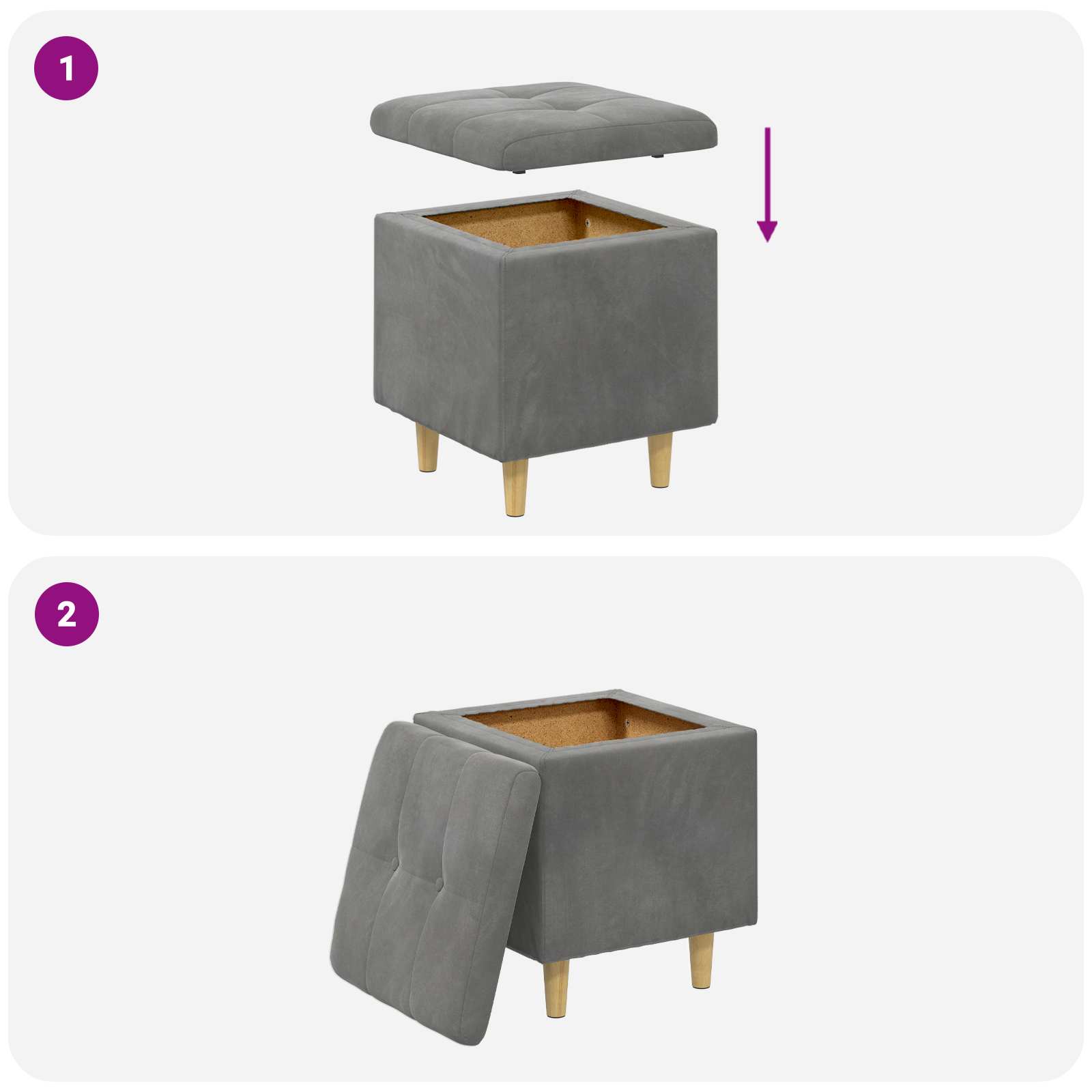 Förvaringspall med kudde