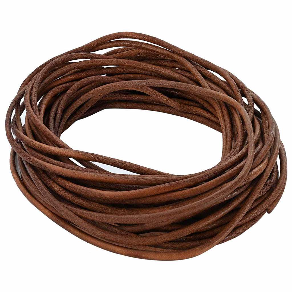 Snöre Ljusbrun Ø2,5 Mm X 5 M Skinn Brun Läder