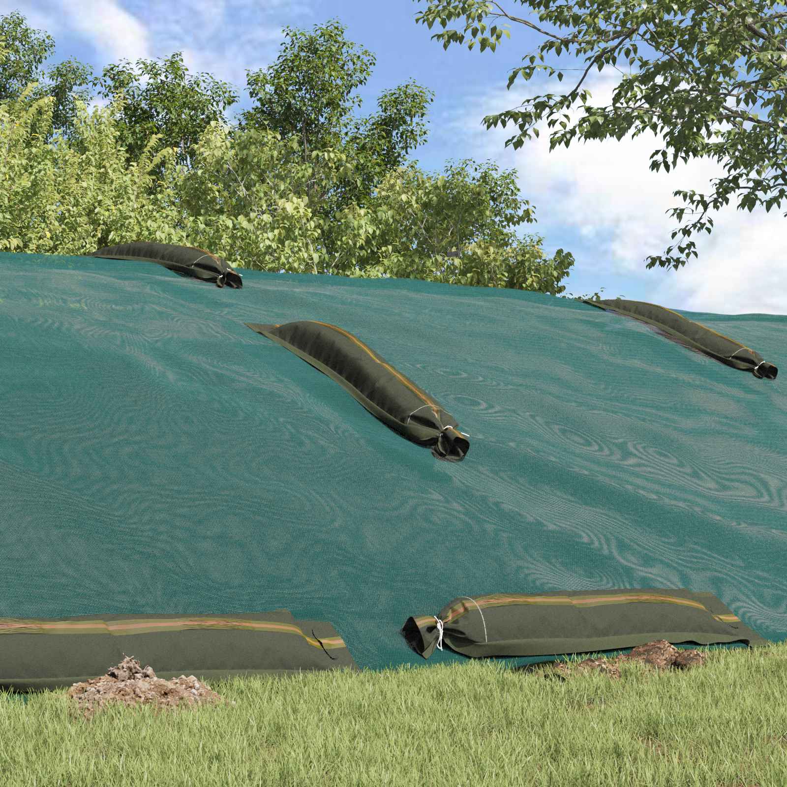 Sandsäckar 10 Pcs Mörkgrön HDPE
