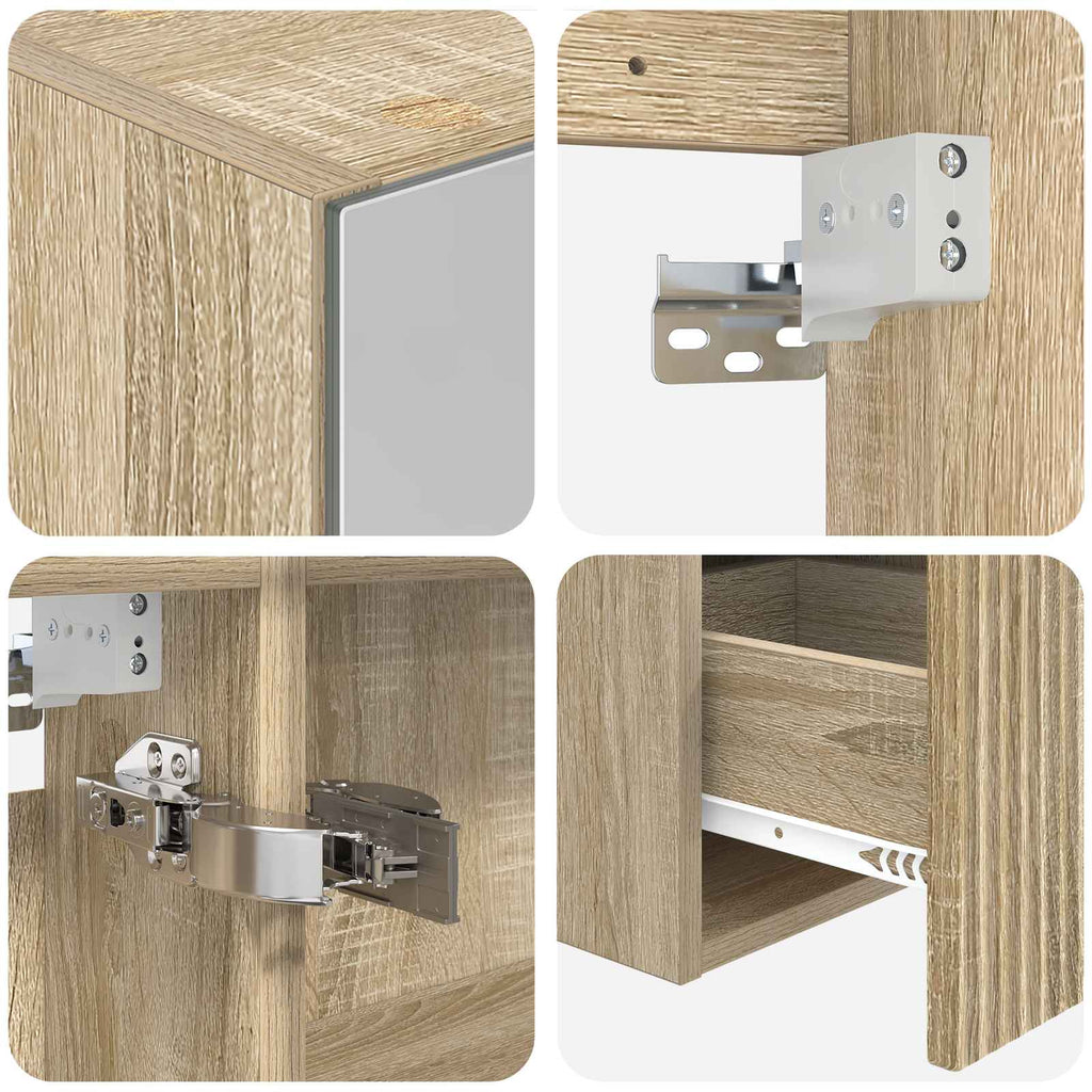 Badrumsskåpsset 5 Pcs Sonoma-ek