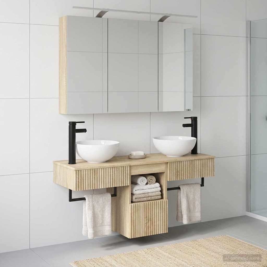 Badrumsskåpsset 5 Pcs Sonoma-ek