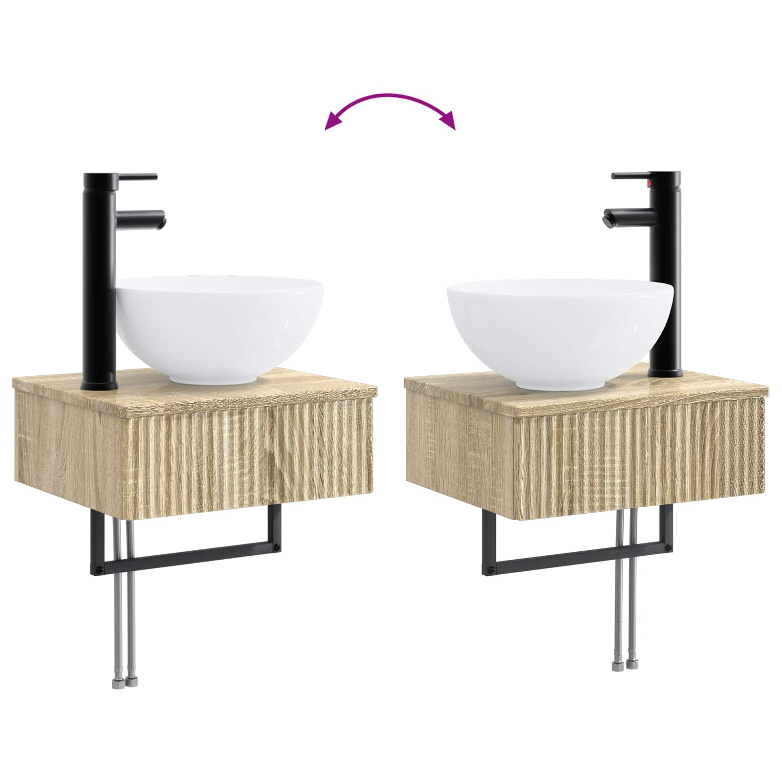 Badrumsskåpsset 5 Pcs Sonoma-ek