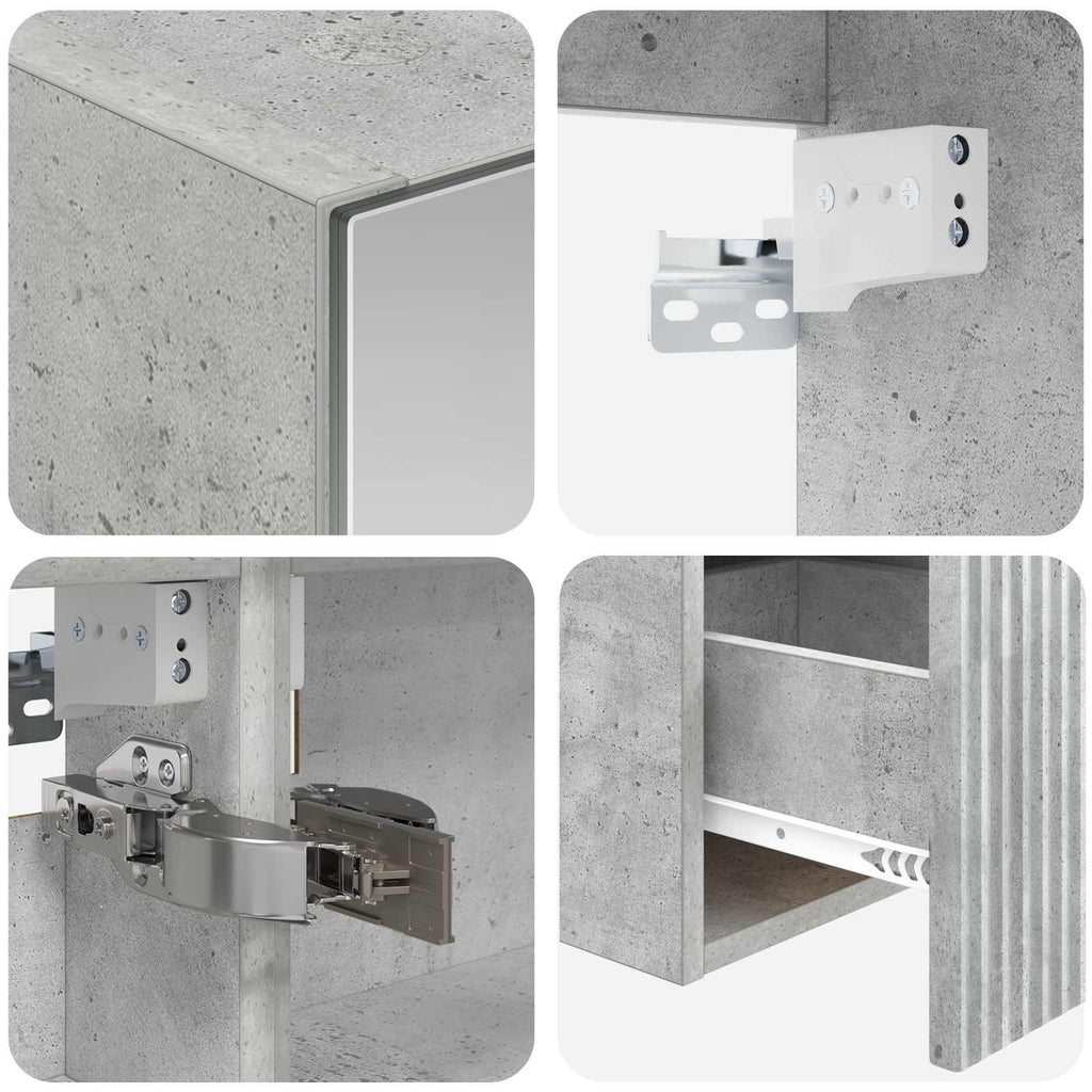 Badrumsskåpsset 5 Pcs Betonggrå