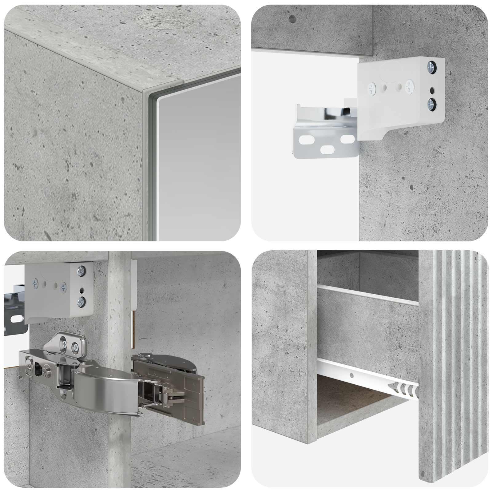 Badrumsskåpsset 5 Pcs Betonggrå